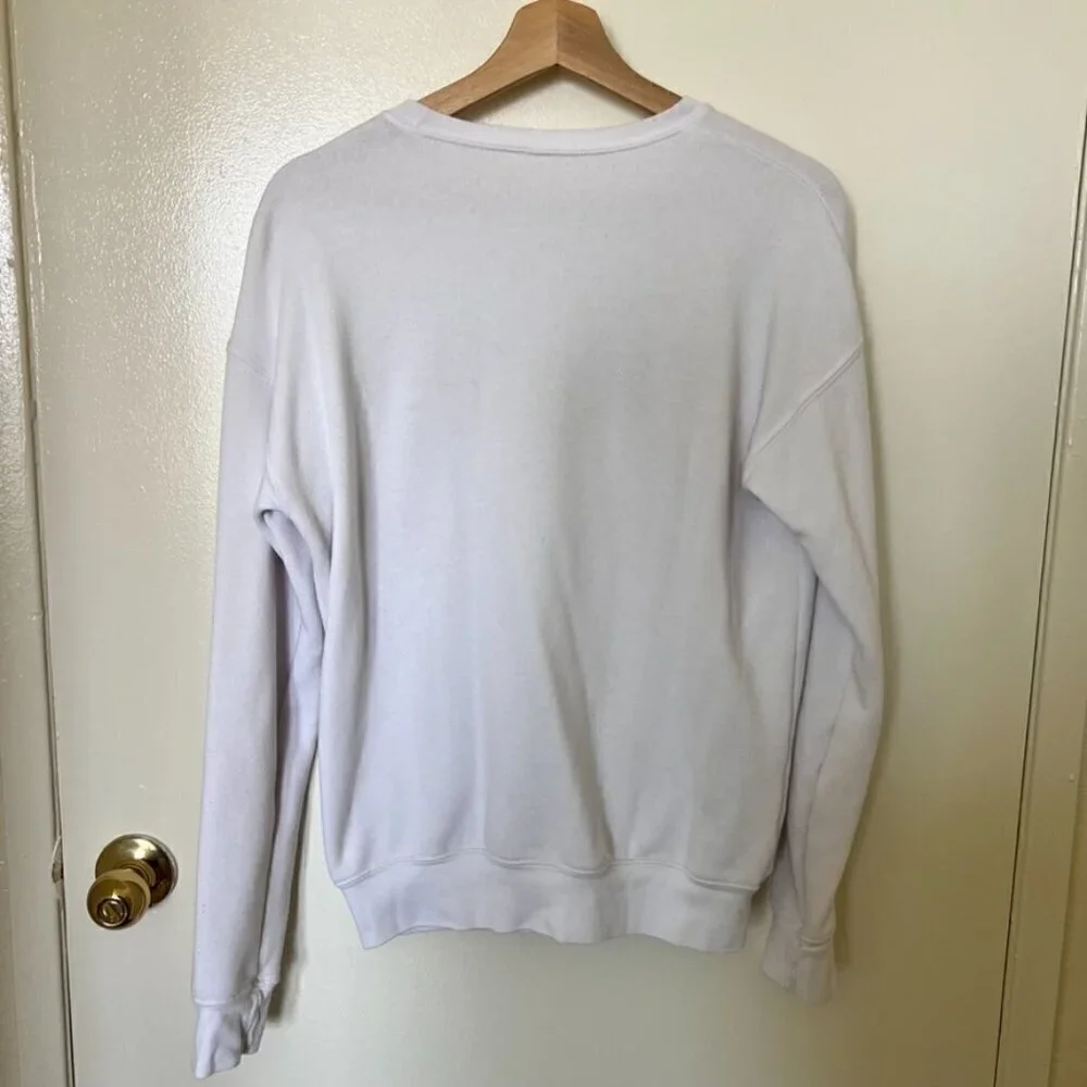 Create White Crew Neck Terry Fleece Lining Sweater S​​​​​​​​​​​